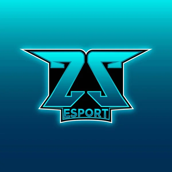 Logo Esport Gaming Initial Com Modelo Vetor Design Cor Luz — Vetor de Stock