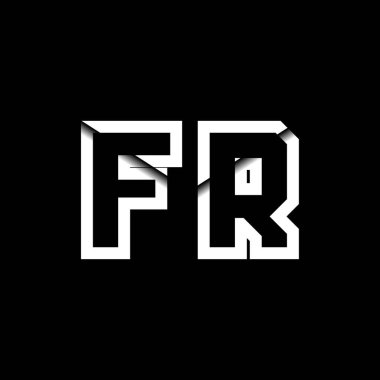 FR Monogram Logo Harfi İleti Zarfı Simge Biçimi şablon vektörü