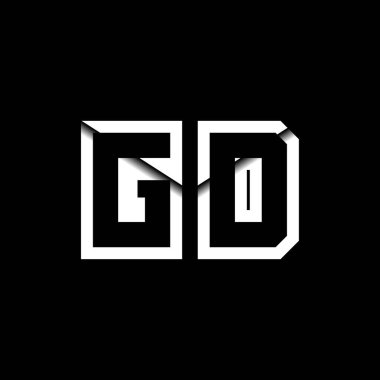 GD Monogram Logo Harfi İleti Zarfı Simge Biçimi şablon vektörü