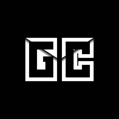 GC Monogram Logo Harfi İleti Zarfı Simge Biçimi şablon vektörü