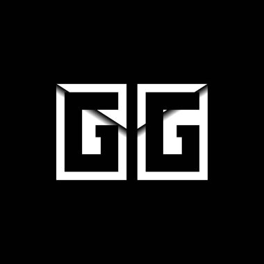 GG Monogram Logo Harfi İleti Zarfı Simge Biçimi şablon vektörü