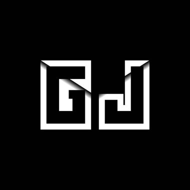 GJ Monogram Logo Harfi İleti Zarfı Simge Biçimi şablon vektörü