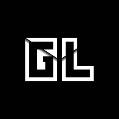 GL Monogram Logo Harfi İleti Zarfı Simge Biçimi şablon vektörü