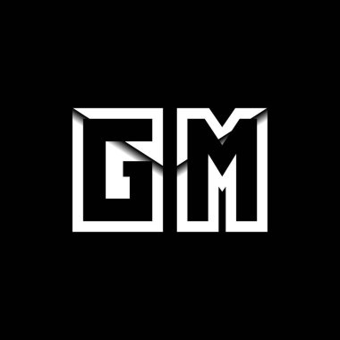 GM Monogram Logo Harfi İleti Zarfı Simge Biçimi şablon vektörü