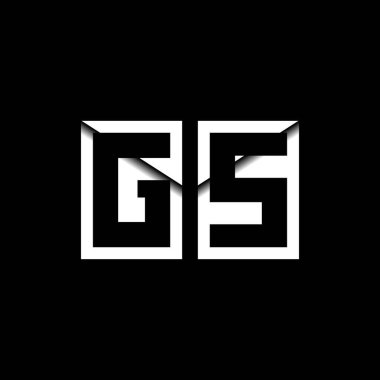 GS Monogram Logo Harfi İleti Zarfı Simge Biçimi şablon vektörü