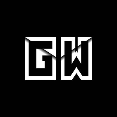 GW Monogram Logo Harfi İleti Zarfı Simge Biçimi şablon vektörü