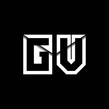 GV Monogram Logo Harfi İleti Zarfı Simge Biçimi şablon vektörü