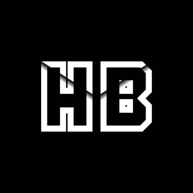 HB Monogram Logo Harfi İleti Zarfı Simge Biçimi şablon vektörü