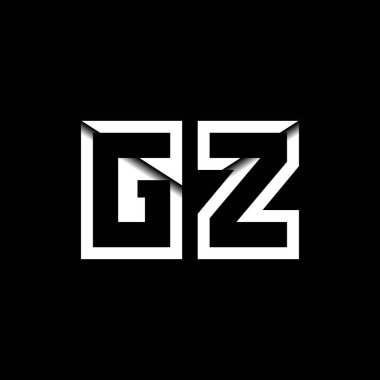 GZ Monogram Logo Harfi İleti Zarfı Simge Biçimi şablon vektörü