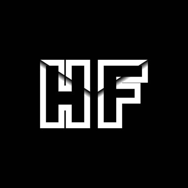 HF Monogram Logo Harfi İleti Zarfı Simge Biçimi şablon vektörü