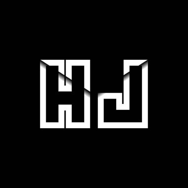 HJ Monogram Logo Harfi İleti Zarfı Simge Biçimi şablon vektörü