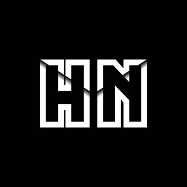 HN Monogram Logo Harfi İleti Zarfı Simge Biçimi şablon vektörü