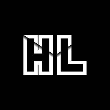 HL Monogram Logo Harfi İleti Zarfı Simge Biçimi şablon vektörü