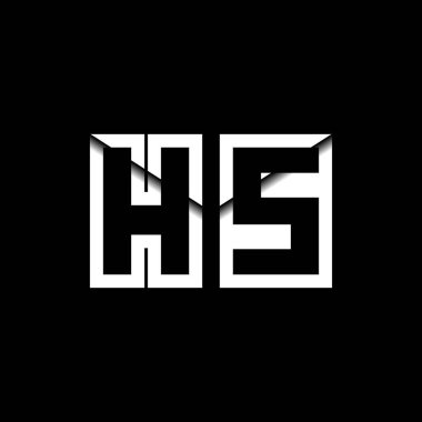HS Monogram Logo Harfi İleti Zarfı Simge Biçimi şablon vektörü