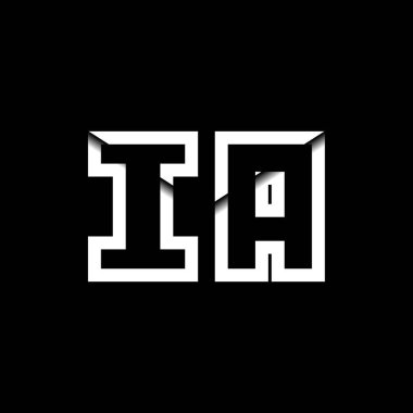 IA Monogram Logo Harfi İleti Zarfı Simge Biçimi şablon vektörü