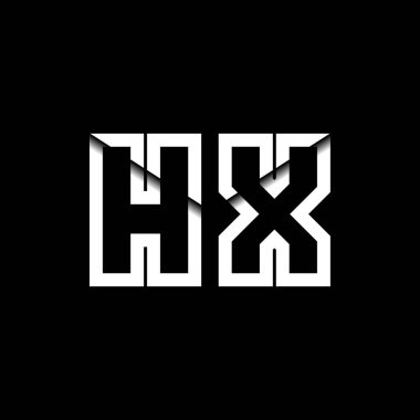 HX Monogram Logo Harfi İleti Zarfı Simge Biçimi şablon vektörü