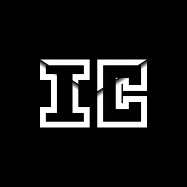 IC Monogram Logo Harfi İleti Zarfı Simge Biçimi şablon vektörü
