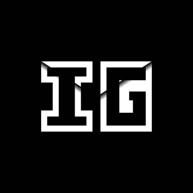 IG Monogram Logo Harfi İleti Zarfı Simge Biçimi şablon vektörü