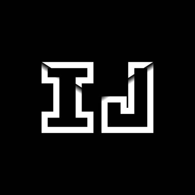 IJ Monogram Logo Harfi İleti Zarfı Simge Biçimi şablon vektörü