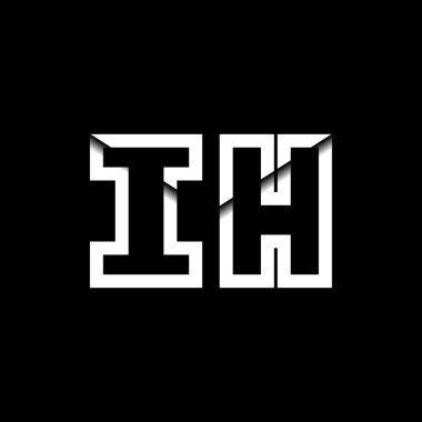 IH Monogram Logo Harfi İleti Zarfı Simge Biçimi şablon vektörü