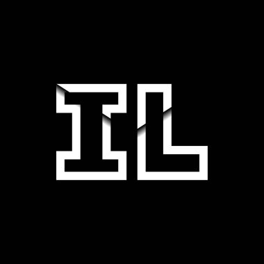 IL Monogram Logo Harfi İleti Zarfı Simge Biçimi şablon vektörü