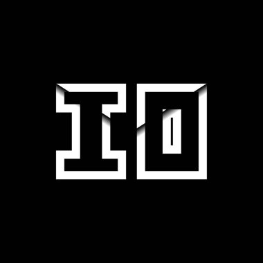 IO Monogram Logo Harfi İleti Zarfı Simge Biçimi şablon vektörü