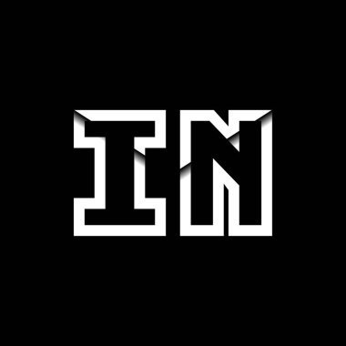 In Monogram Logo Harfi İleti Zarfı Simge Biçimi şablon vektörü