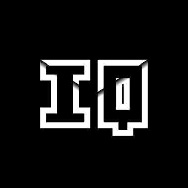 IQ Monogram Logo Harfi İleti Zarfı Simge Biçimi şablon vektörü
