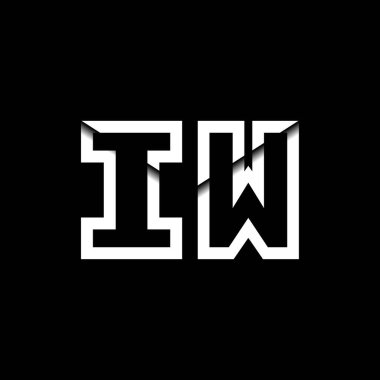IW Monogram Logo Harfi İleti Zarfı Simge Biçimi şablon vektörü