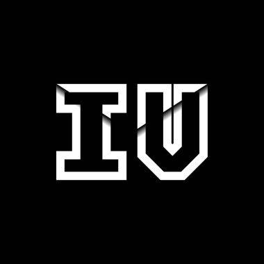 IV Monogram Logo Harfi İleti Zarfı Simge Biçimi şablon vektörü