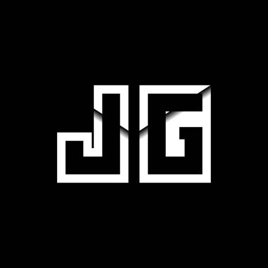JG Monogram Logo Harfi İleti Zarfı Simge Biçimi şablon vektörü