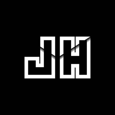 JH Monogram Logo Harfi İleti Zarfı Simge Biçimi şablon vektörü