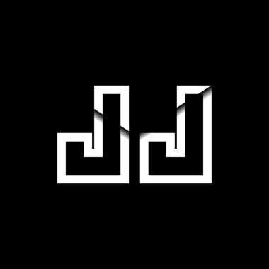 JJ Monogram Logo Harfi İleti Zarfı Simge Biçimi şablon vektörü