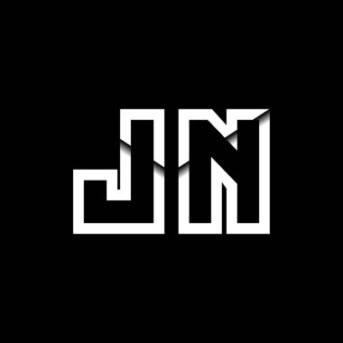 JN Monogram Logo Harfi İleti Zarfı Simge Biçimi şablon vektörü