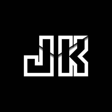 JK Monogram Logo Harfi İleti Zarfı Simge Biçimi şablon vektörü
