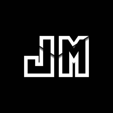 JM Monogram Logo Harfi İleti Zarfı Simge Biçimi şablon vektörü