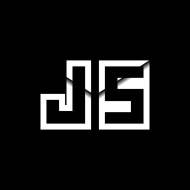 JS Monogram Logo Harfi İleti Zarfı Simge Biçimi şablon vektörü