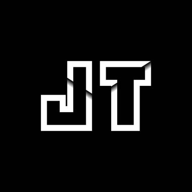 JT Monogram Logo Harfi İleti Zarfı Simge Biçimi şablon vektörü