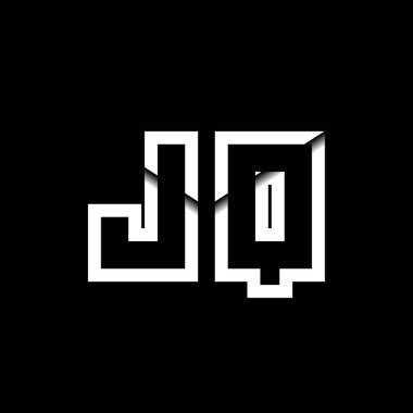 JQ Monogram Logo Harfi İleti Zarfı Simge Biçimi şablon vektörü