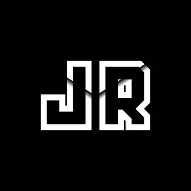 JR Monogram Logo Harfi İleti Zarfı Simge Biçimi şablon vektörü