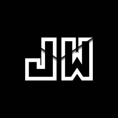 JW Monogram Logo Harfi İleti Zarfı Simge Biçimi şablon vektörü