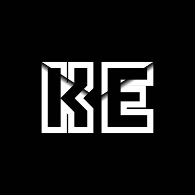KE Monogram Logo Harfi İleti Zarfı Simge Biçimi şablon vektörü
