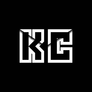 KC Monogram Logo Harfi İleti Zarfı Simge Biçimi şablon vektörü