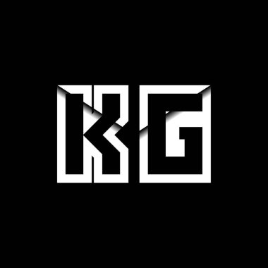KG Monogram Logo Harfi İleti Zarfı Simge Biçimi şablon vektörü