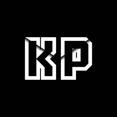 KP Monogram Logo Harfi İleti Zarfı Simge Biçimi şablon vektörü