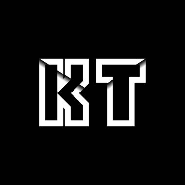 KT Monogram Logo Harfi İleti Zarfı Simge Biçimi şablon vektörü
