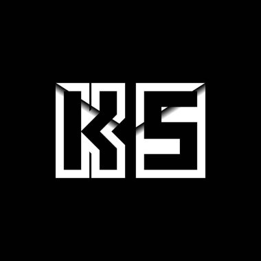 KS Monogram Logo Harfi İleti Zarfı Simge Biçimi şablon vektörü