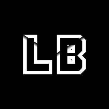 LB Monogram Logo Harfi İleti Zarfı Simge Biçimi şablon vektörü