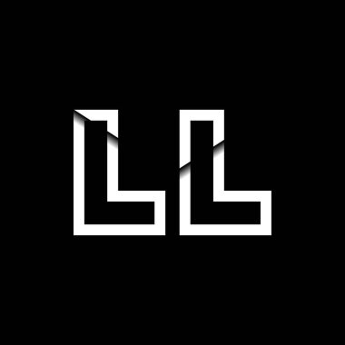 LL Monogram Logo Harfi İleti Zarfı Simge Biçimi şablon vektörü