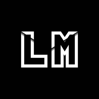 LM Monogram Logo Harfi İleti Zarfı Simge Biçimi şablon vektörü